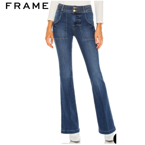 Frame Denim Denim - Frame Le High Flare Trapunto Stitch Jeans